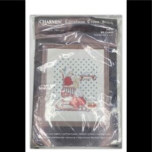 VTG NEW Charmin Ma Claus Christmas Counted Cross Stitch Kit Holiday Decor